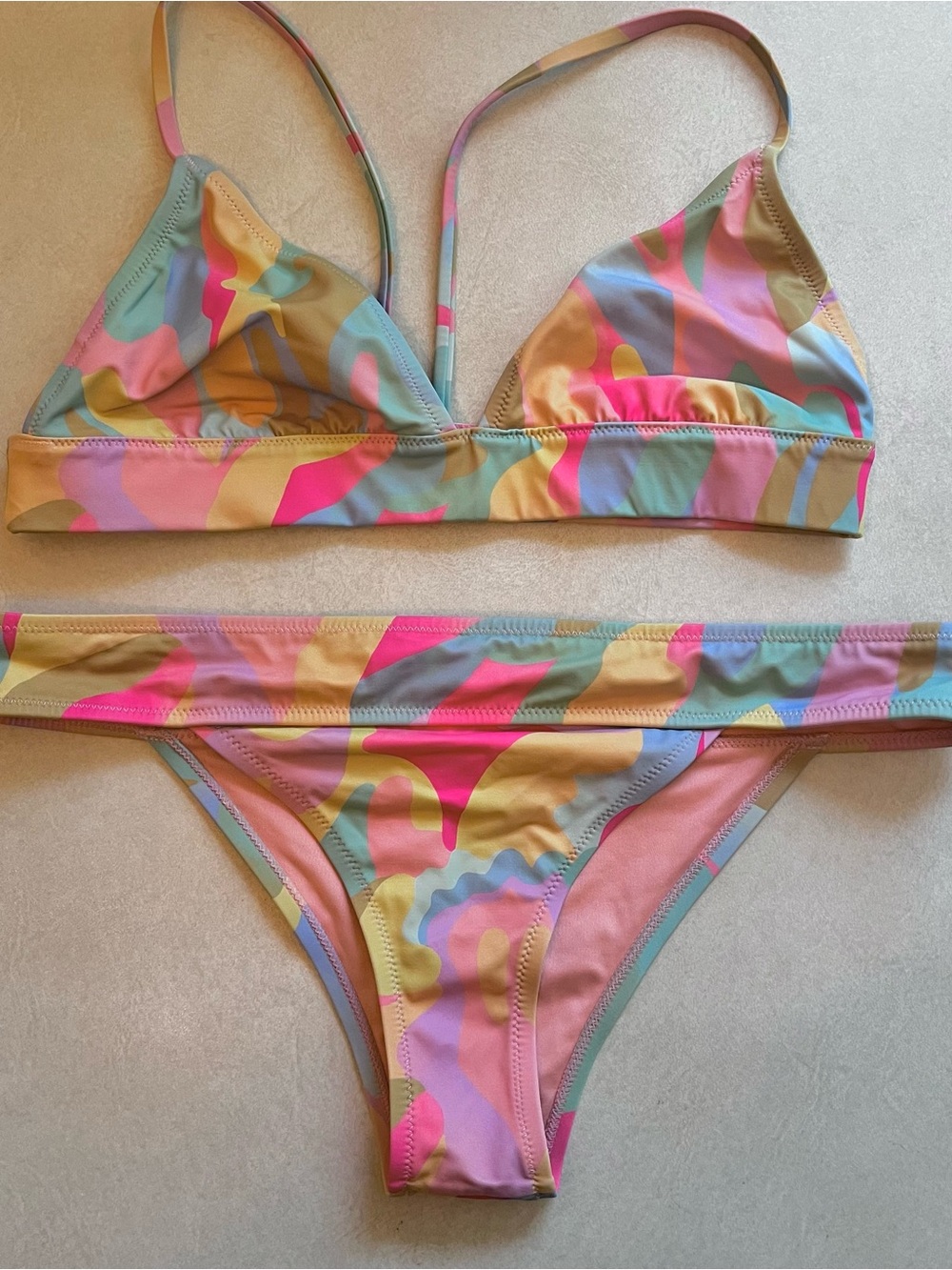 Womens Multicolor Camouflage Bikini Two-Piece Swim Set